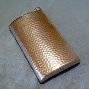 Nat Sherman, NY - Hammered Pewter Hip Flask / Cigar Case